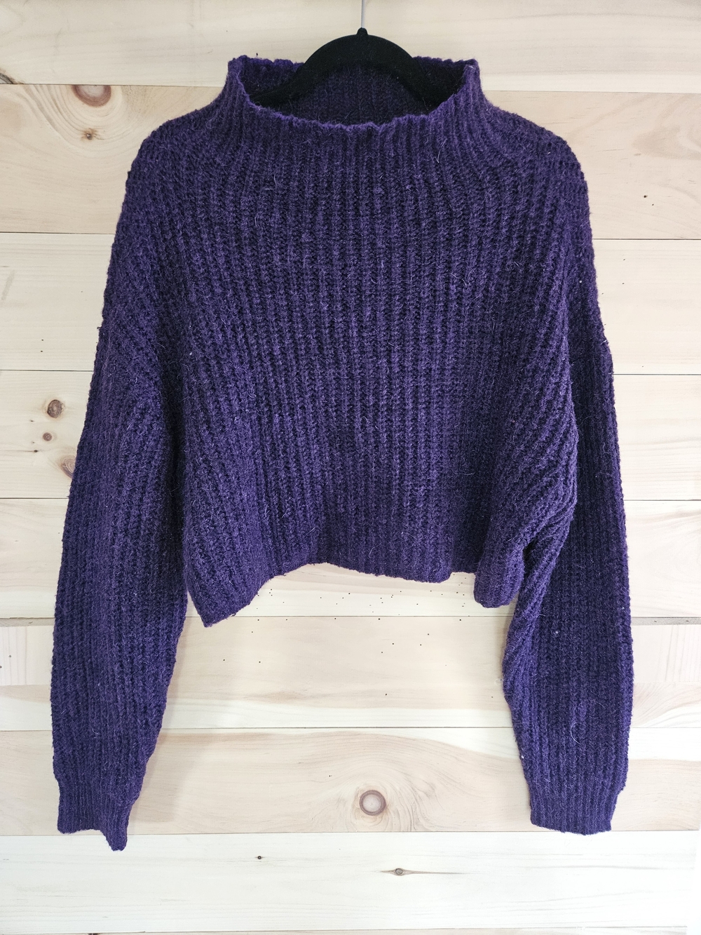 Cozy Purple Cropped Women's Sweater